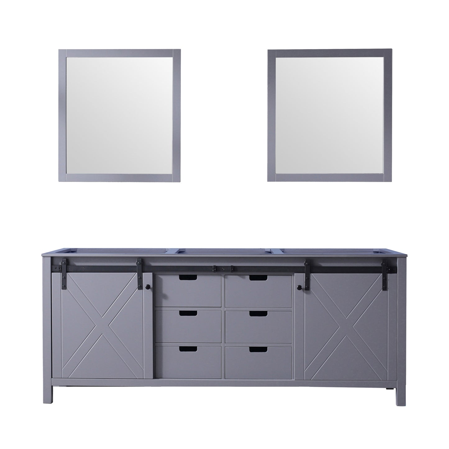 Marsyas 80 in W x 22 in D Dark Grey Double Bath Vanity