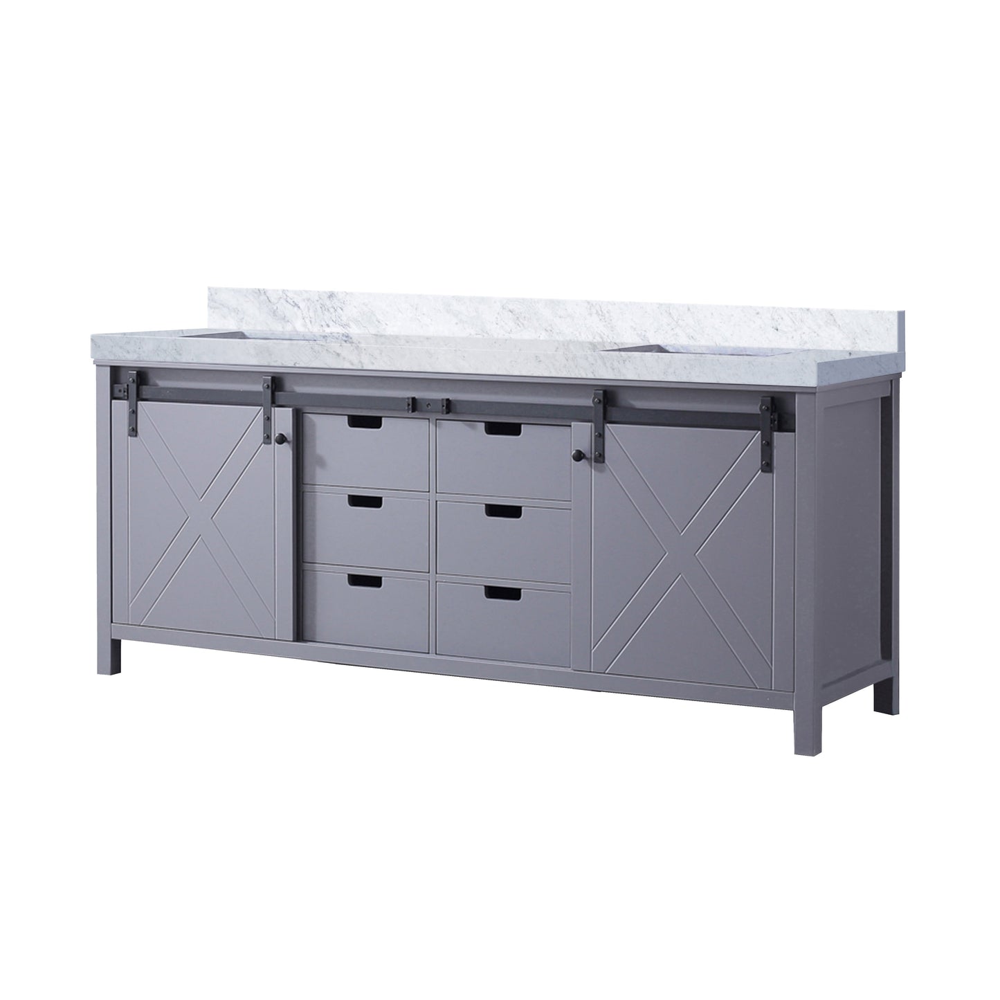 Marsyas 80 in W x 22 in D Dark Grey Double Bath Vanity