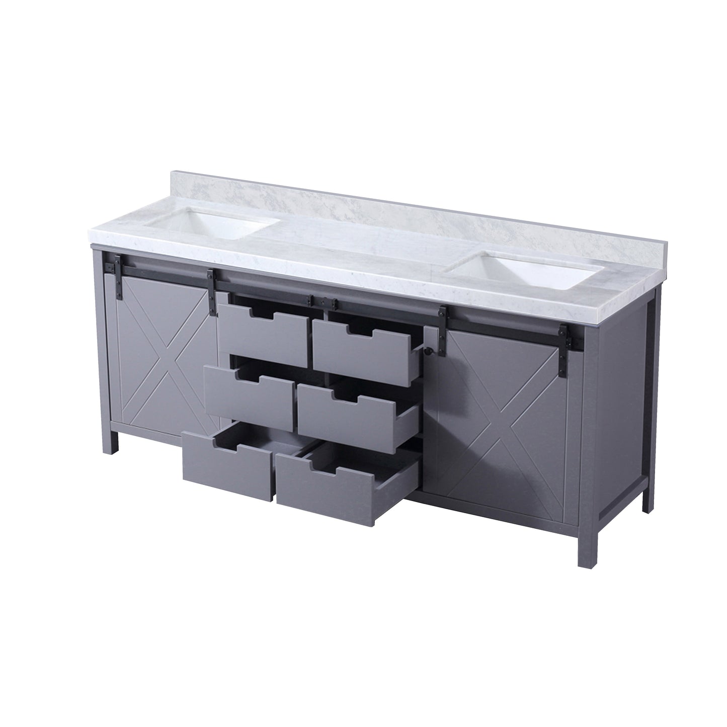 Marsyas 80 in W x 22 in D Dark Grey Double Bath Vanity