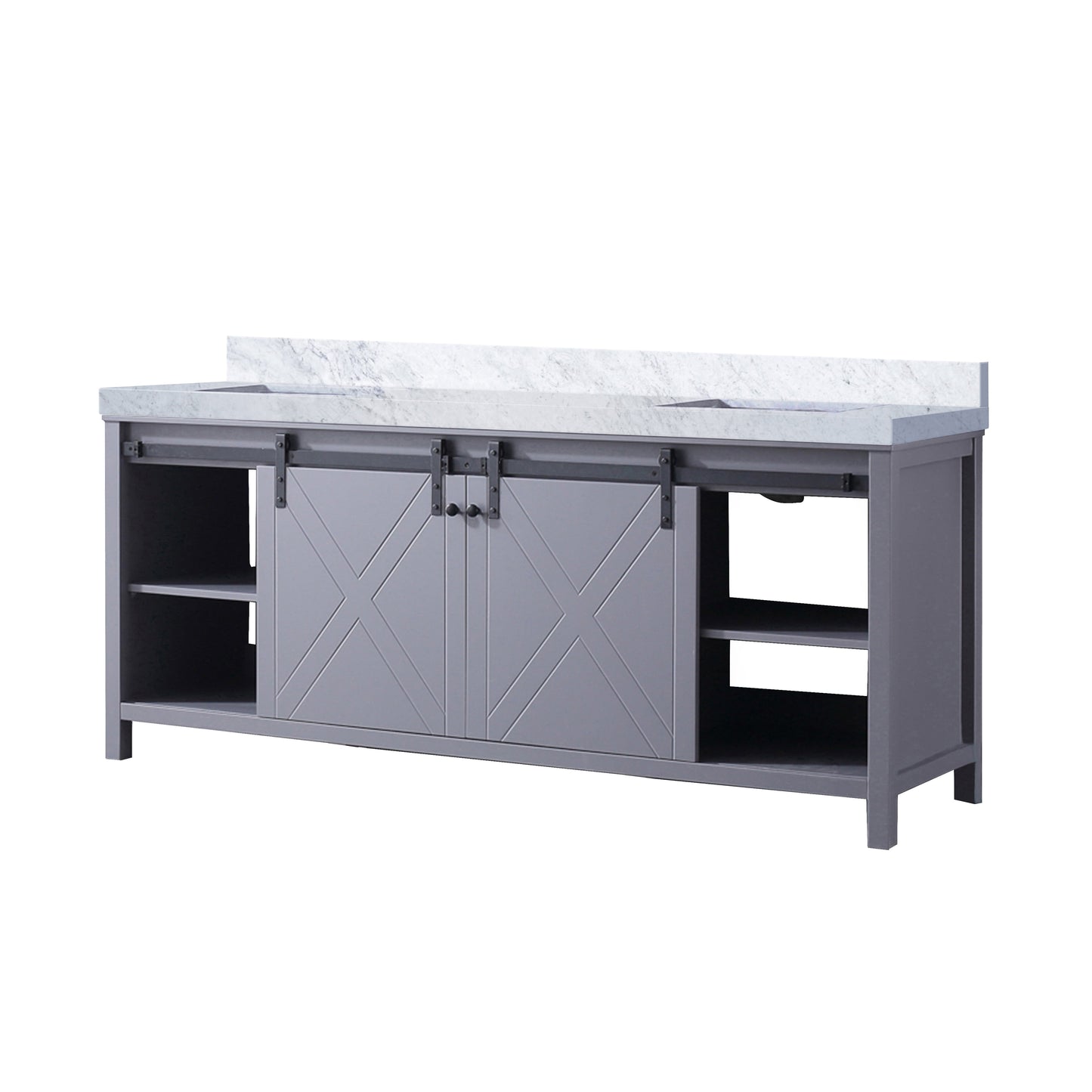 Marsyas 80 in W x 22 in D Dark Grey Double Bath Vanity