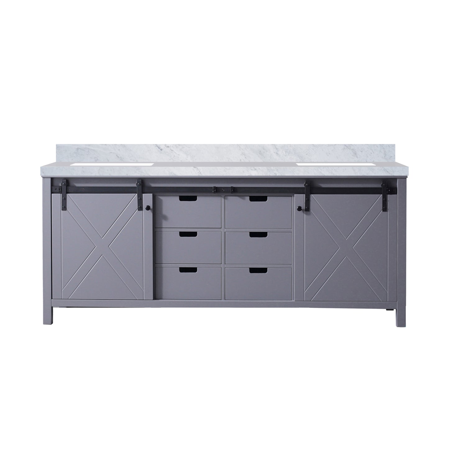Marsyas 80 in W x 22 in D Dark Grey Double Bath Vanity
