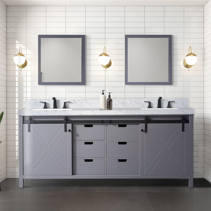 Marsyas 80 in W x 22 in D Dark Grey Double Bath Vanity