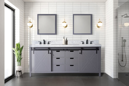 Marsyas 80 in W x 22 in D Dark Grey Double Bath Vanity