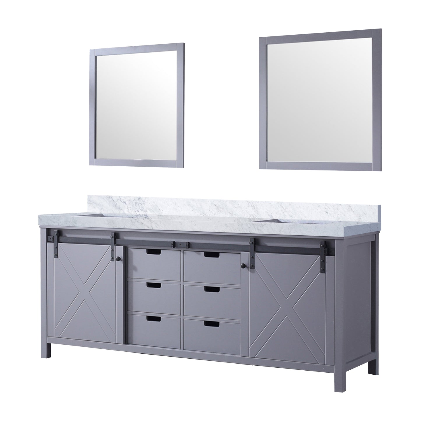 Marsyas 80 in W x 22 in D Dark Grey Double Bath Vanity