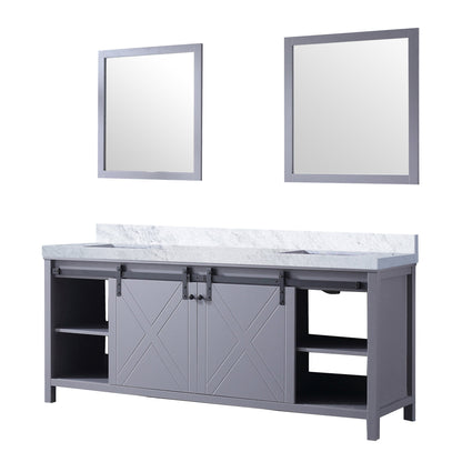 Marsyas 80 in W x 22 in D Dark Grey Double Bath Vanity