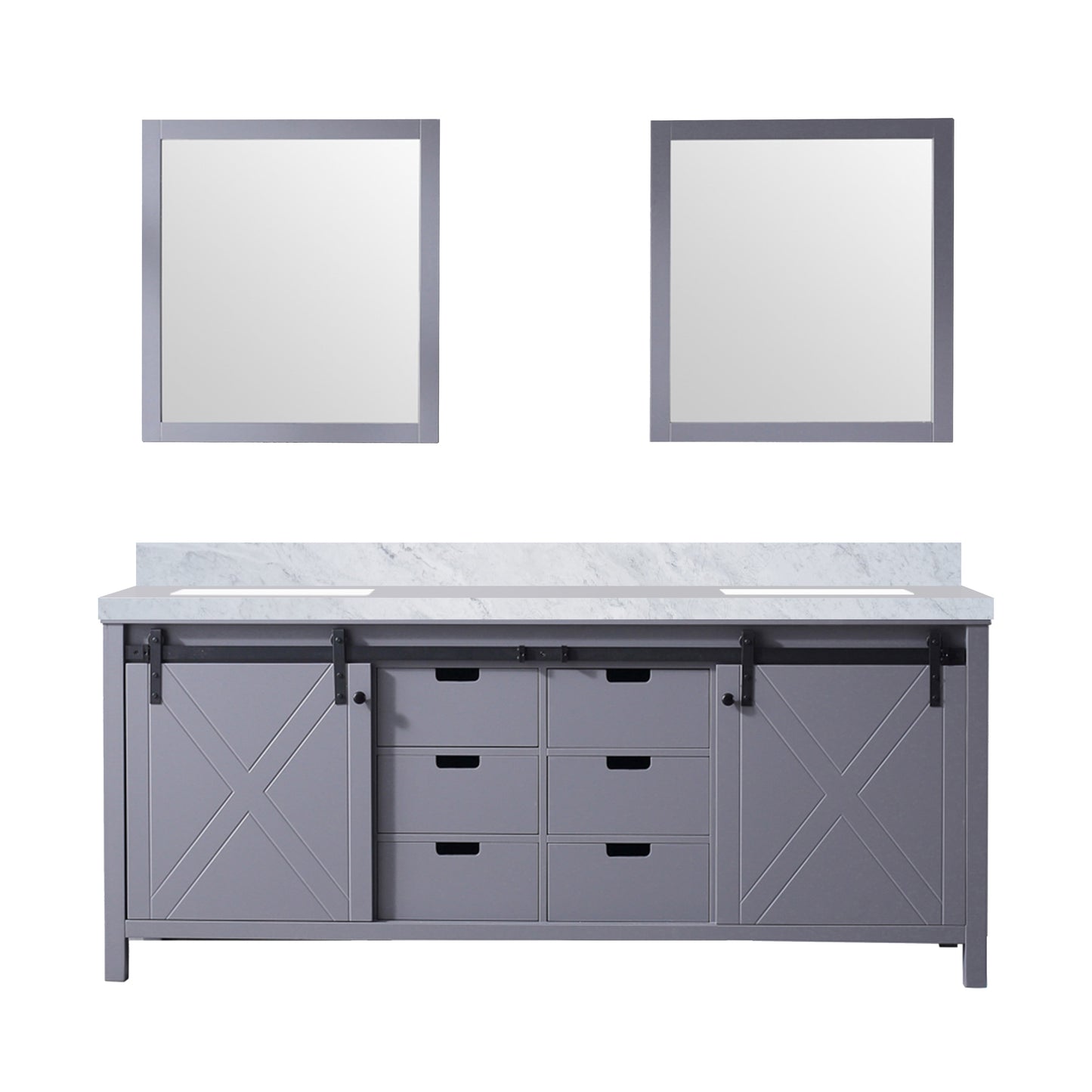 Marsyas 80 in W x 22 in D Dark Grey Double Bath Vanity