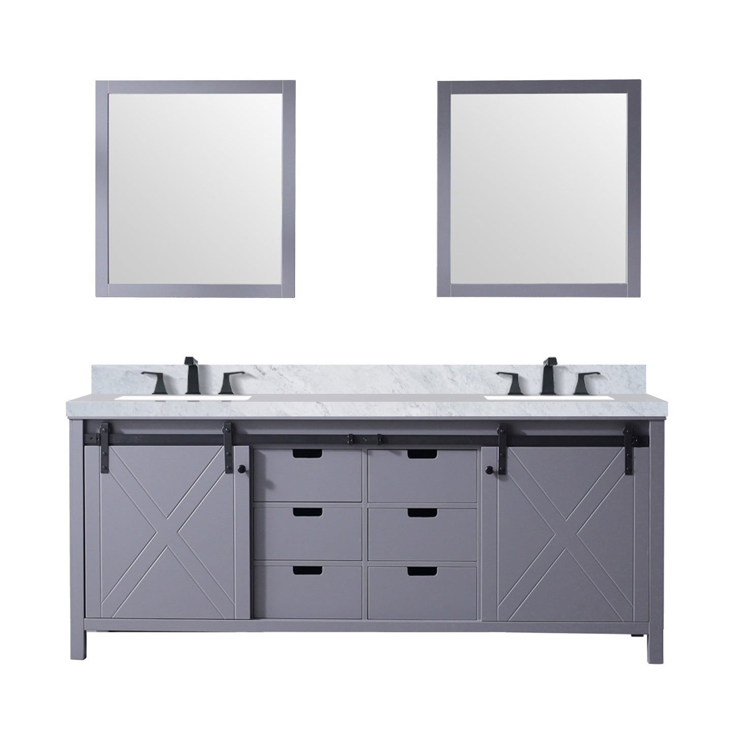 Marsyas 80 in W x 22 in D Dark Grey Double Bath Vanity