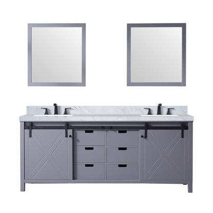 Marsyas 80 in W x 22 in D Dark Grey Double Bath Vanity