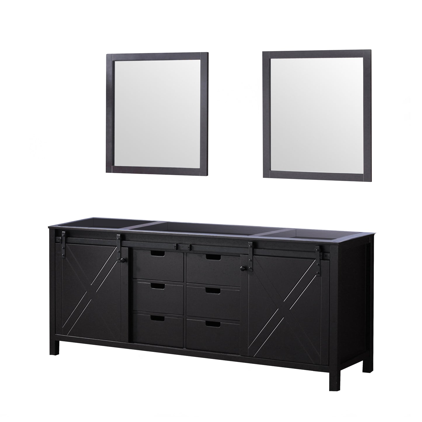 Marsyas 80 in W x 22 in D Brown Double Bath Vanity