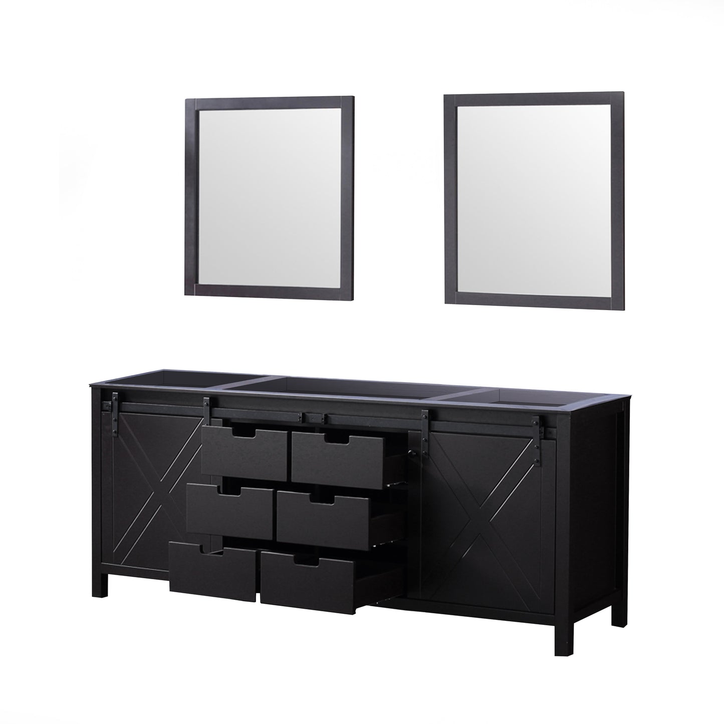 Marsyas 80 in W x 22 in D Brown Double Bath Vanity