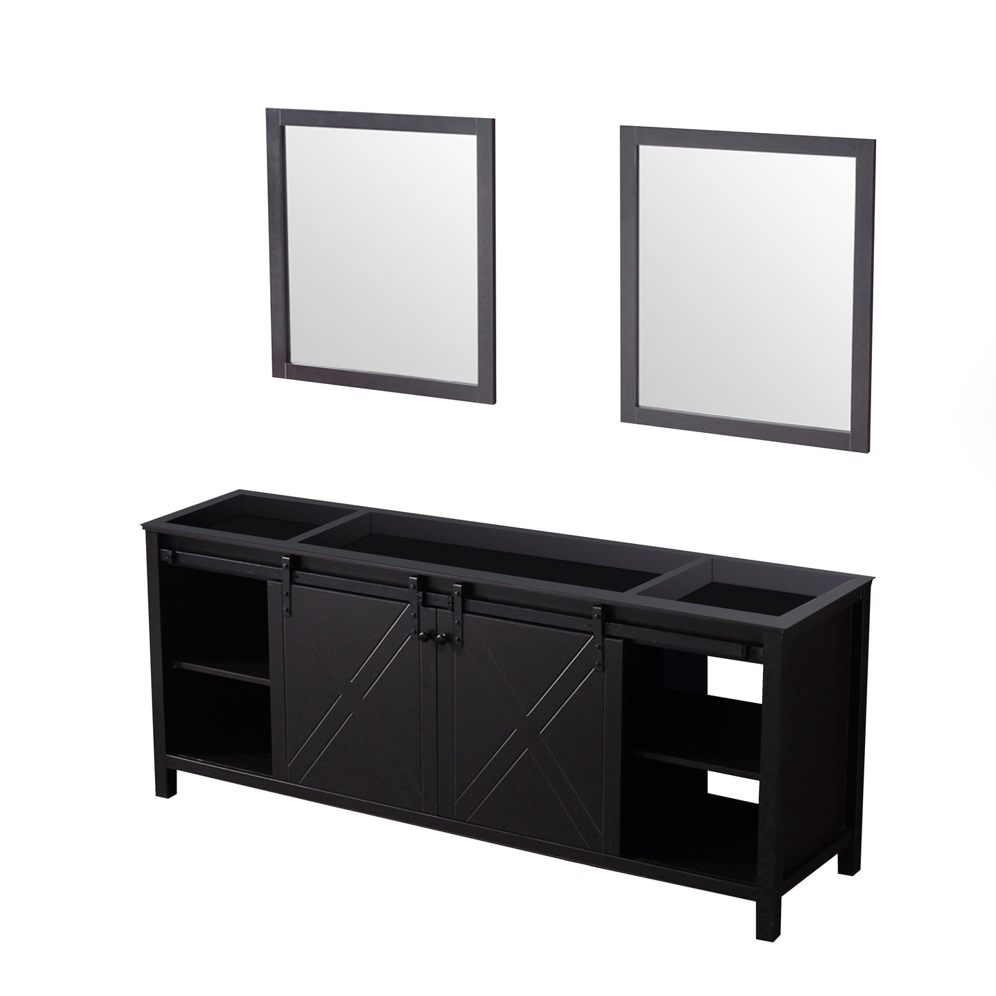 Marsyas 80 in W x 22 in D Brown Double Bath Vanity