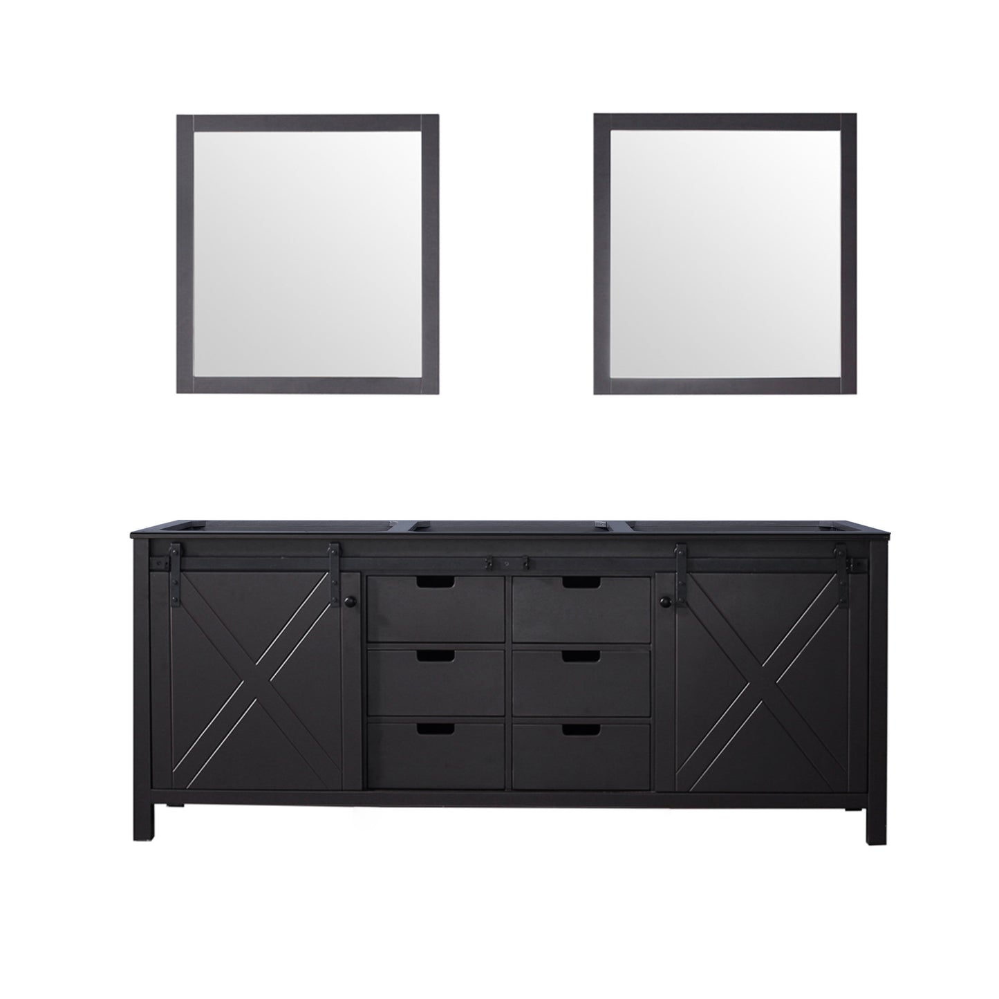 Marsyas 80 in W x 22 in D Brown Double Bath Vanity