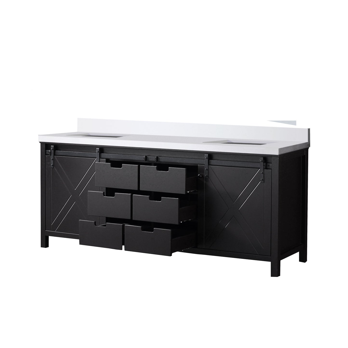 Marsyas 80 in W x 22 in D Brown Double Bath Vanity
