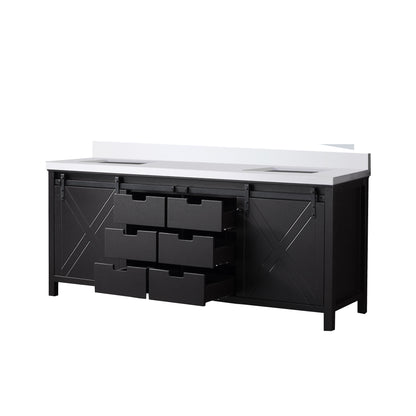 Marsyas 80 in W x 22 in D Brown Double Bath Vanity