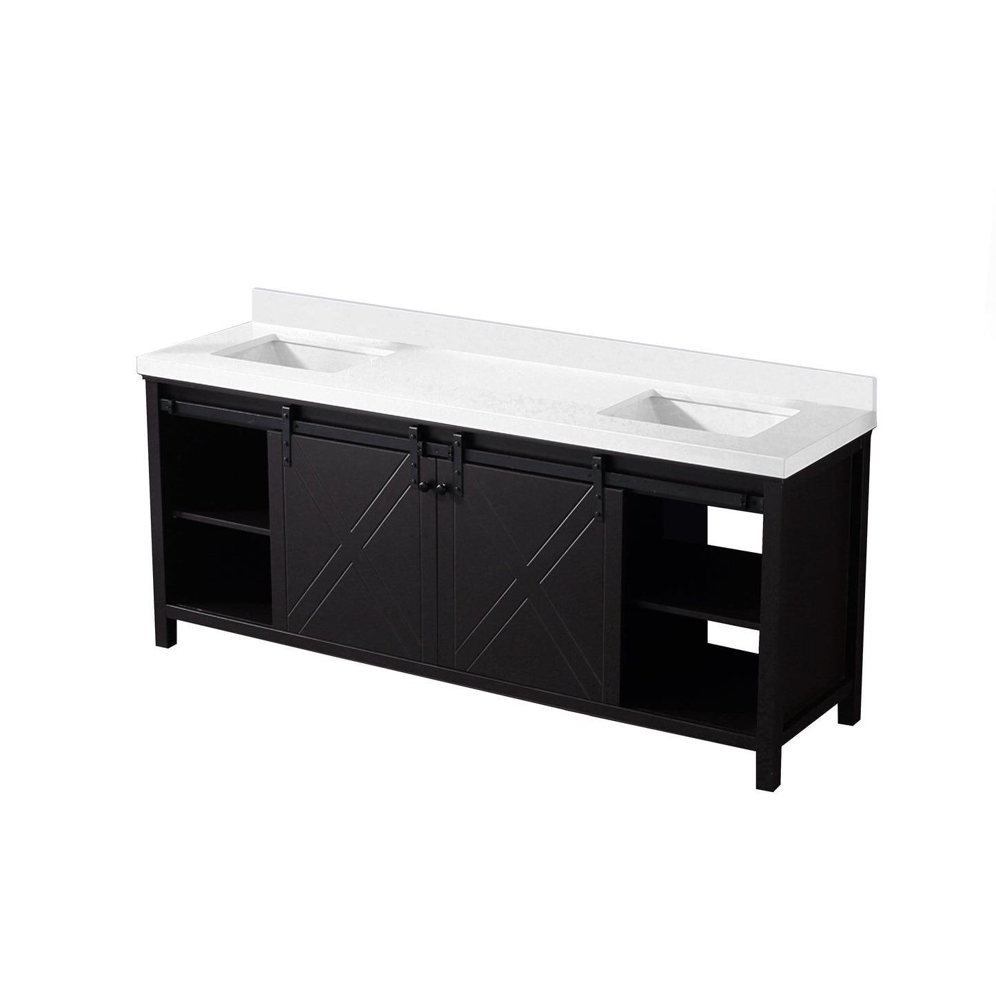 Marsyas 80 in W x 22 in D Brown Double Bath Vanity