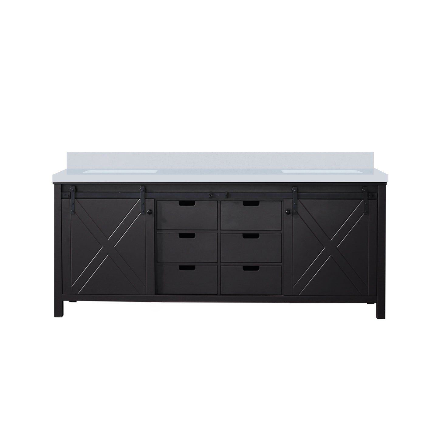 Marsyas 80 in W x 22 in D Brown Double Bath Vanity