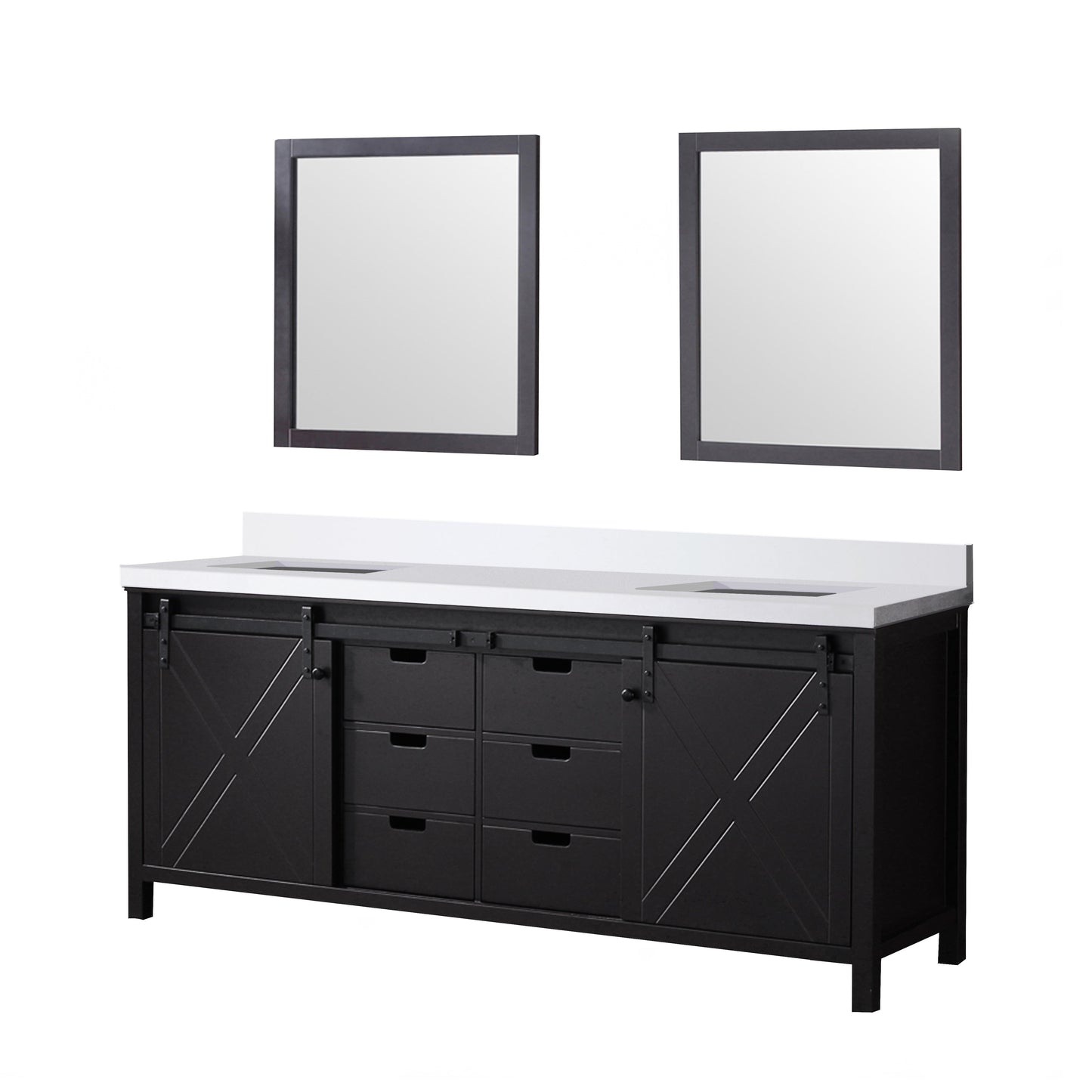 Marsyas 80 in W x 22 in D Brown Double Bath Vanity
