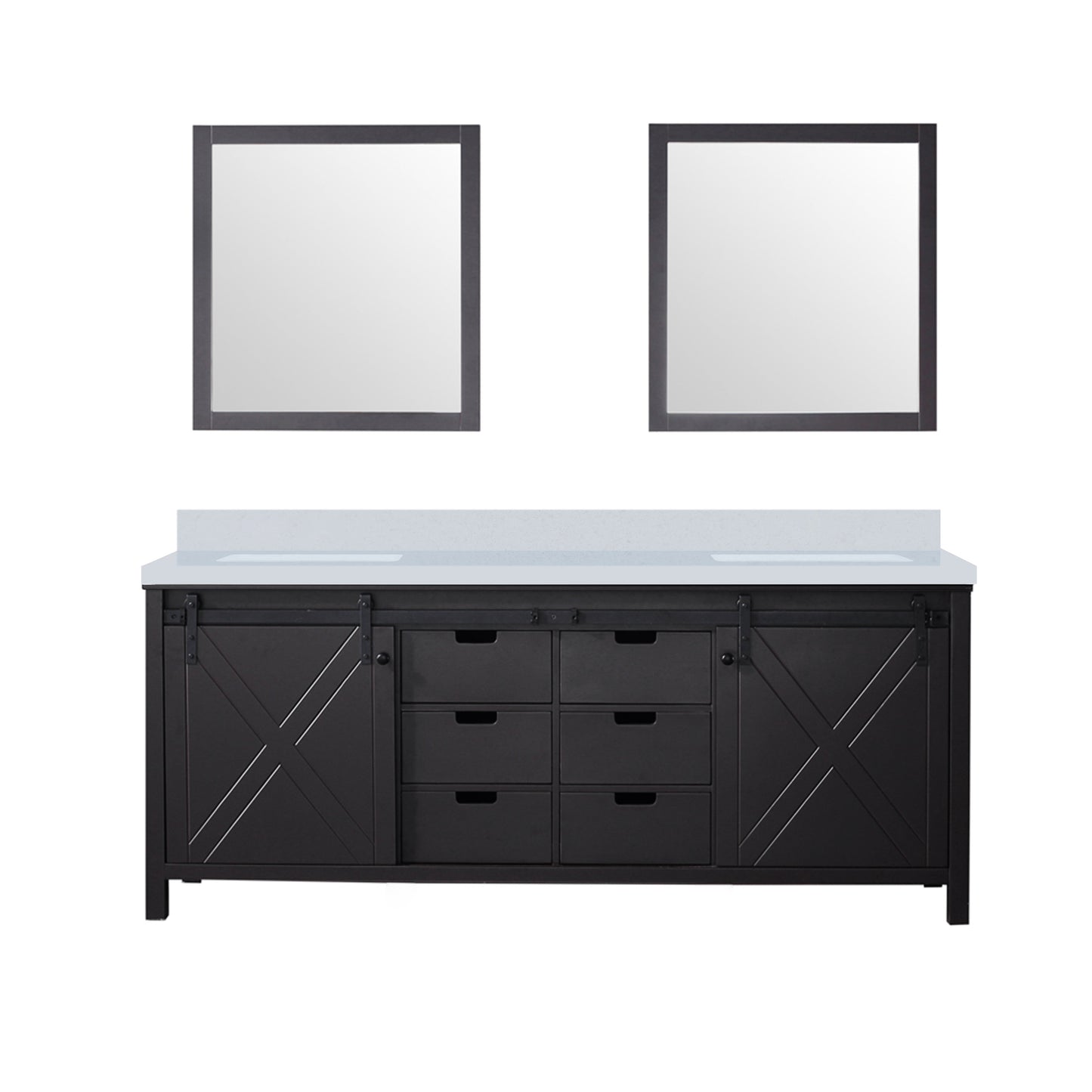 Marsyas 80 in W x 22 in D Brown Double Bath Vanity