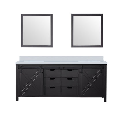 Marsyas 80 in W x 22 in D Brown Double Bath Vanity