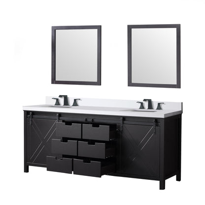 Marsyas 80 in W x 22 in D Brown Double Bath Vanity