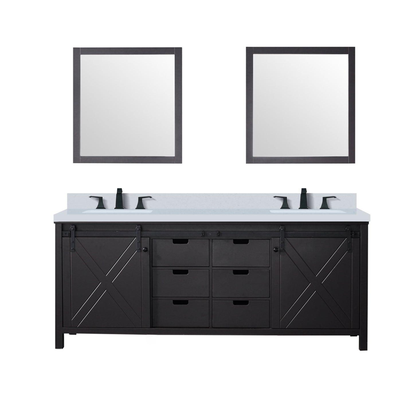 Marsyas 80 in W x 22 in D Brown Double Bath Vanity