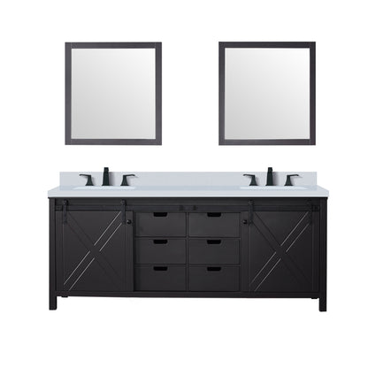Marsyas 80 in W x 22 in D Brown Double Bath Vanity