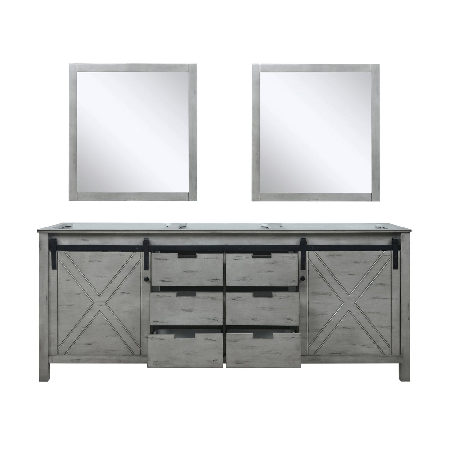 Marsyas 80 in W x 22 in D Ash Grey Double Bath Vanity