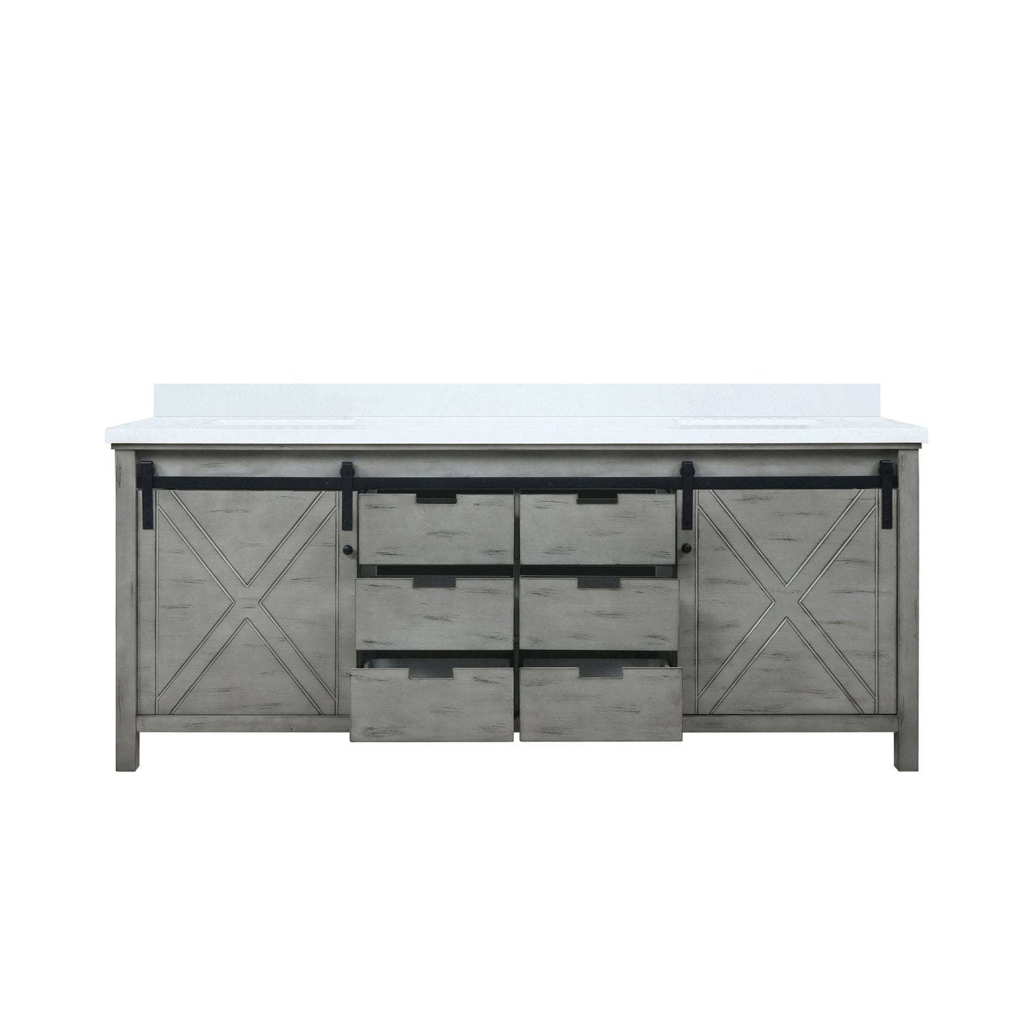 Marsyas 80 in W x 22 in D Ash Grey Double Bath Vanity