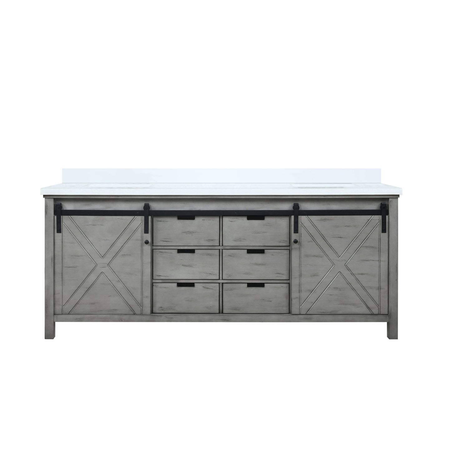 Marsyas 80 in W x 22 in D Ash Grey Double Bath Vanity