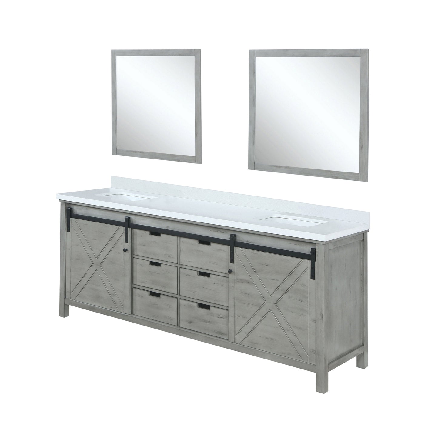Marsyas 80 in W x 22 in D Ash Grey Double Bath Vanity