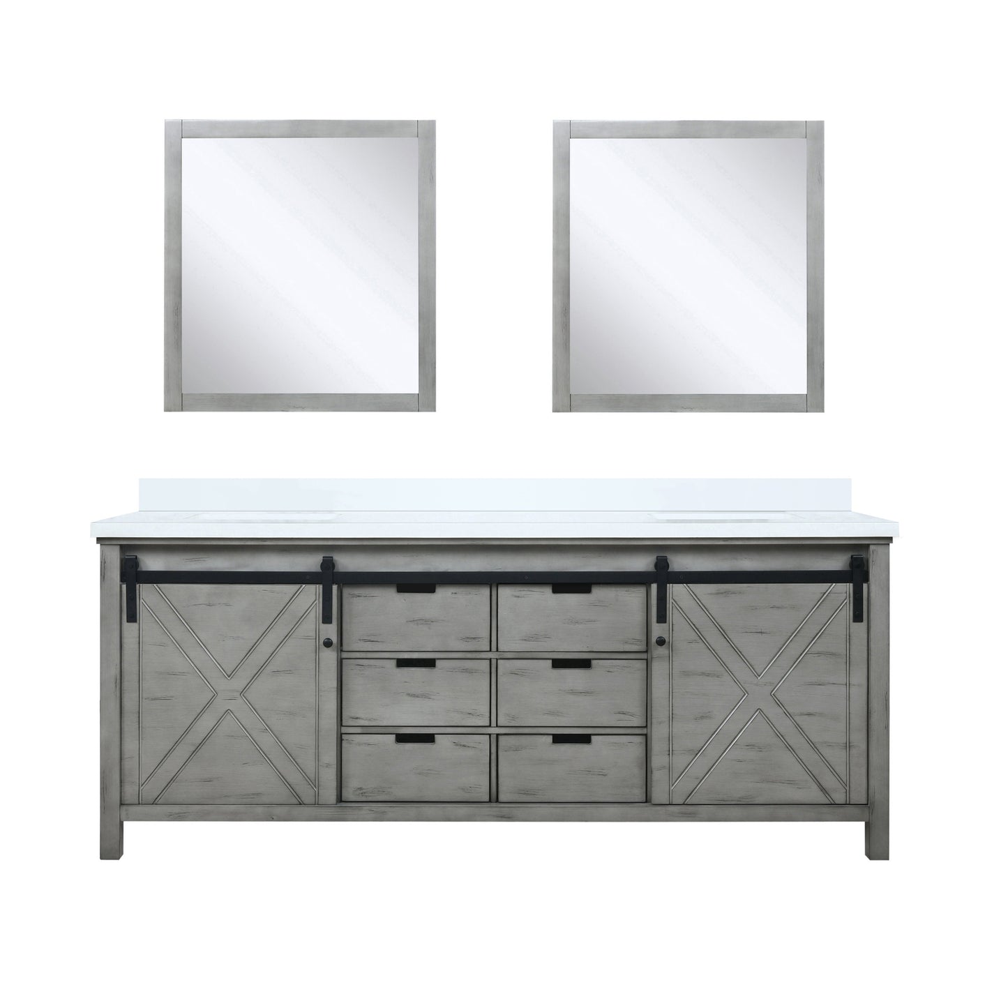 Marsyas 80 in W x 22 in D Ash Grey Double Bath Vanity