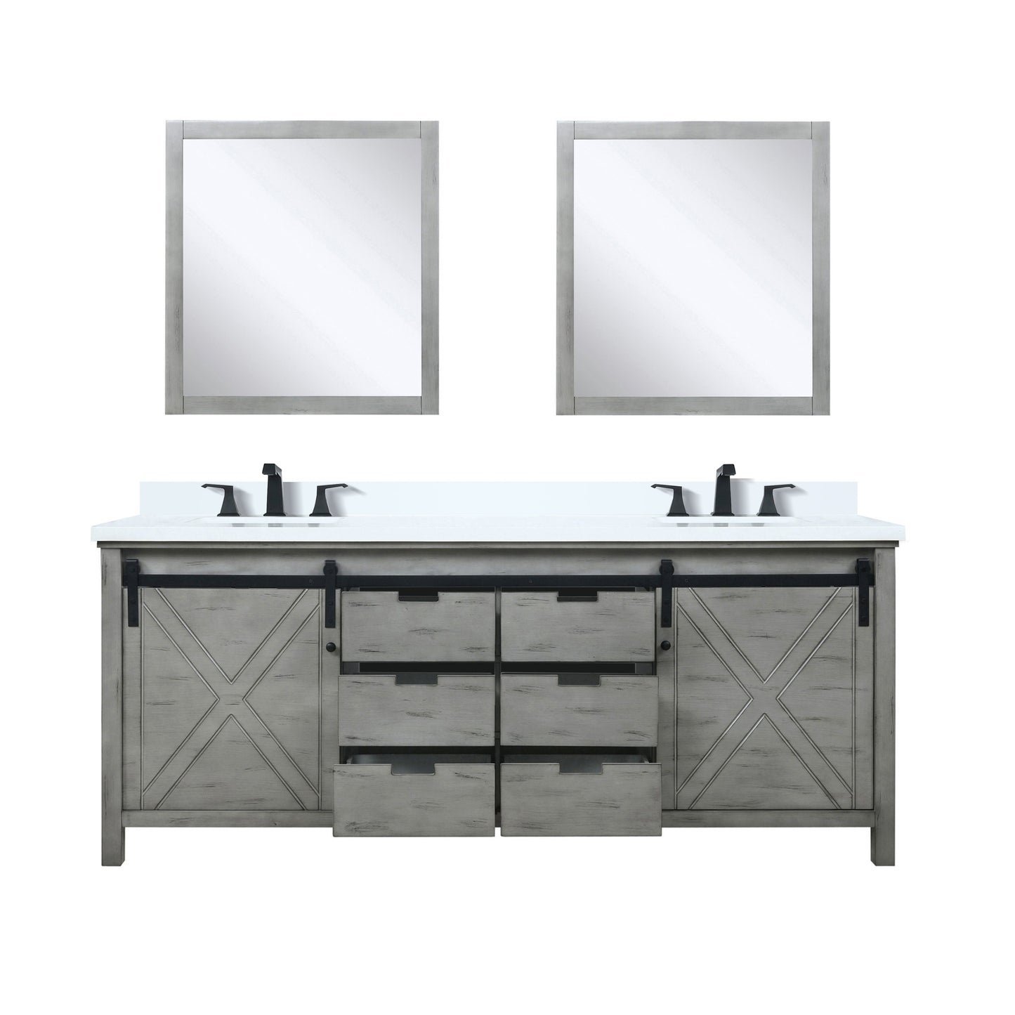 Marsyas 80 in W x 22 in D Ash Grey Double Bath Vanity