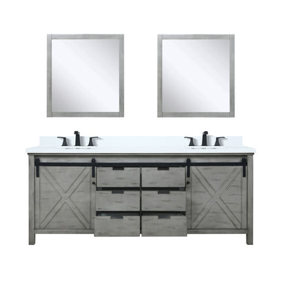 Marsyas 80 in W x 22 in D Ash Grey Double Bath Vanity