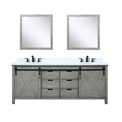 Marsyas 80 in W x 22 in D Ash Grey Double Bath Vanity