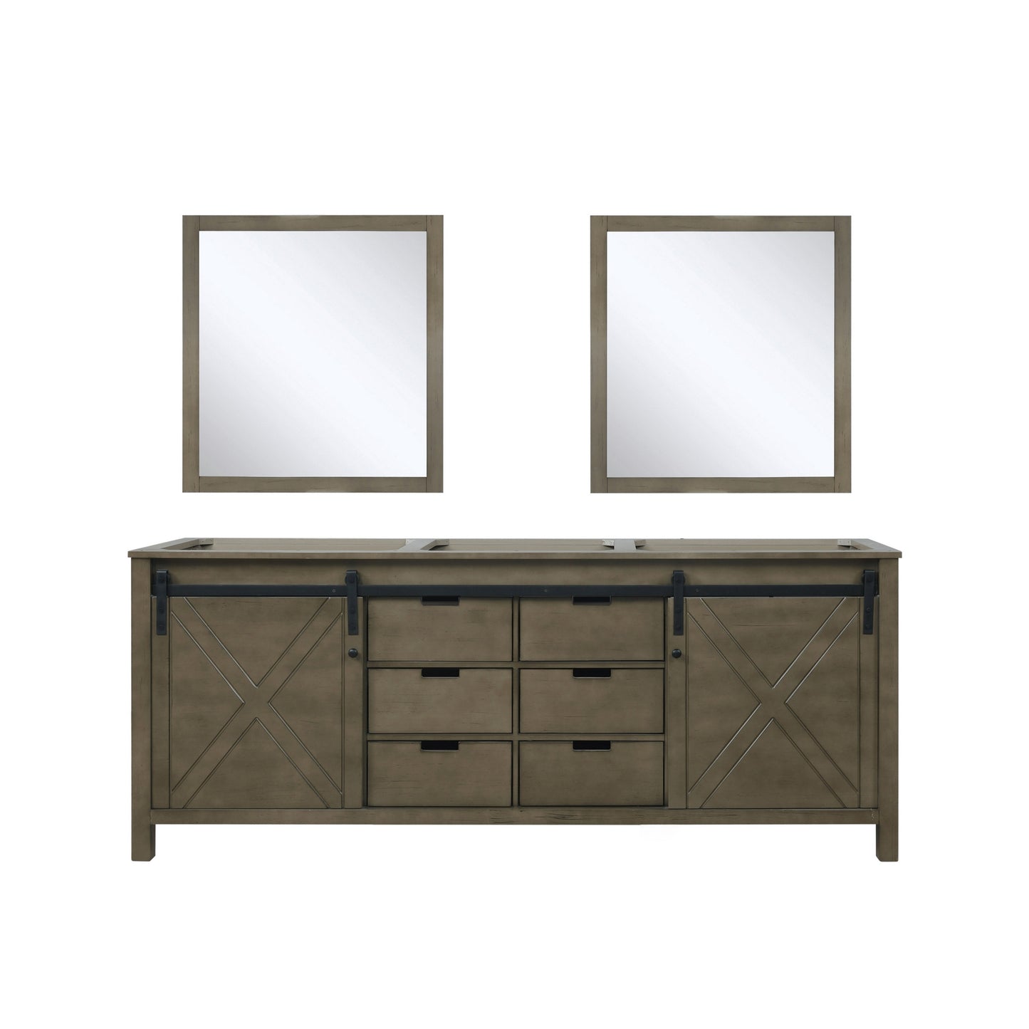 Marsyas 80 in W x 22 in D Rustic Brown Double Bath Vanity