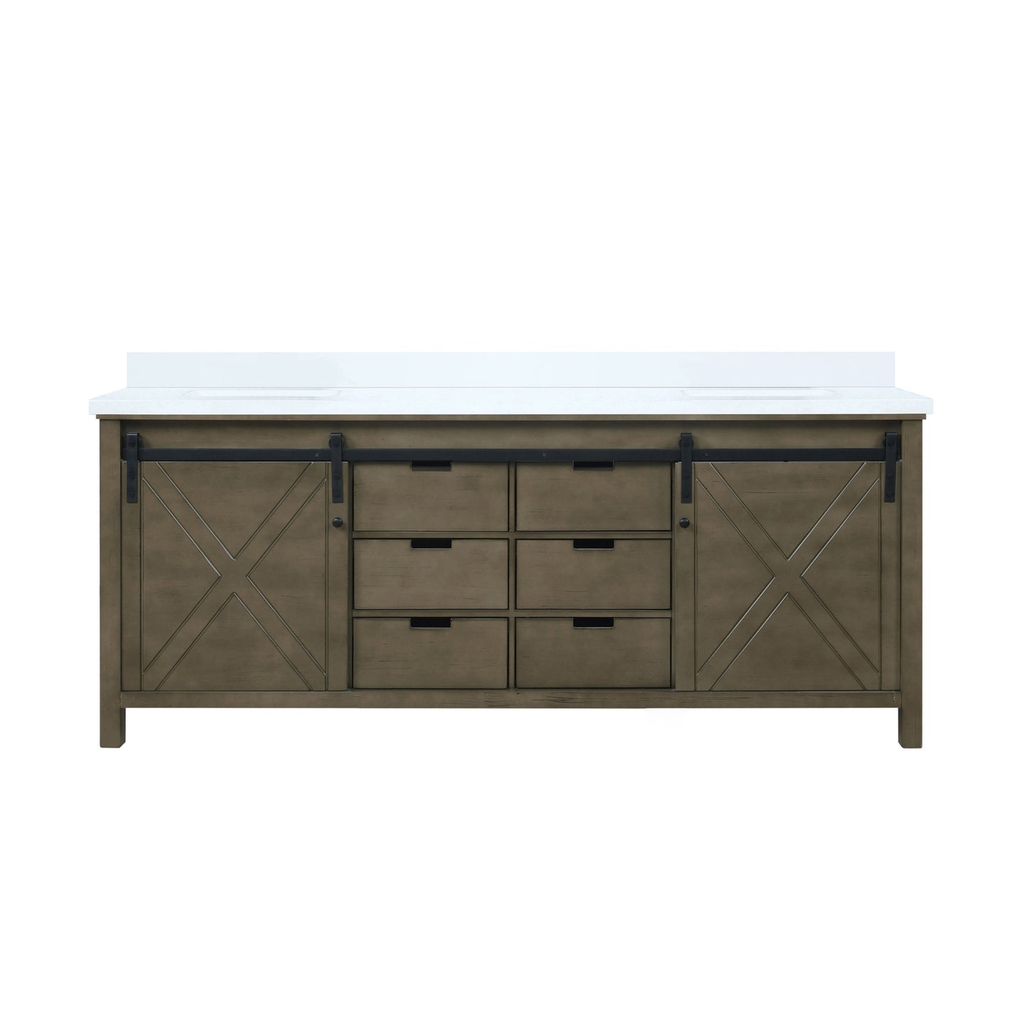 Marsyas 80 in W x 22 in D Rustic Brown Double Bath Vanity