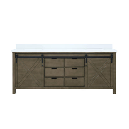 Marsyas 80 in W x 22 in D Rustic Brown Double Bath Vanity