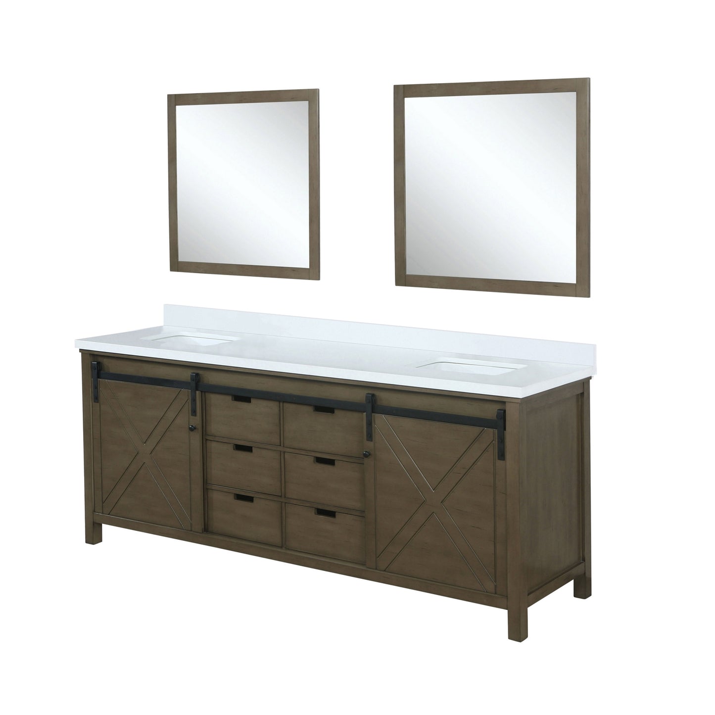 Marsyas 80 in W x 22 in D Rustic Brown Double Bath Vanity