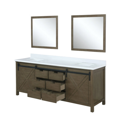 Marsyas 80 in W x 22 in D Rustic Brown Double Bath Vanity