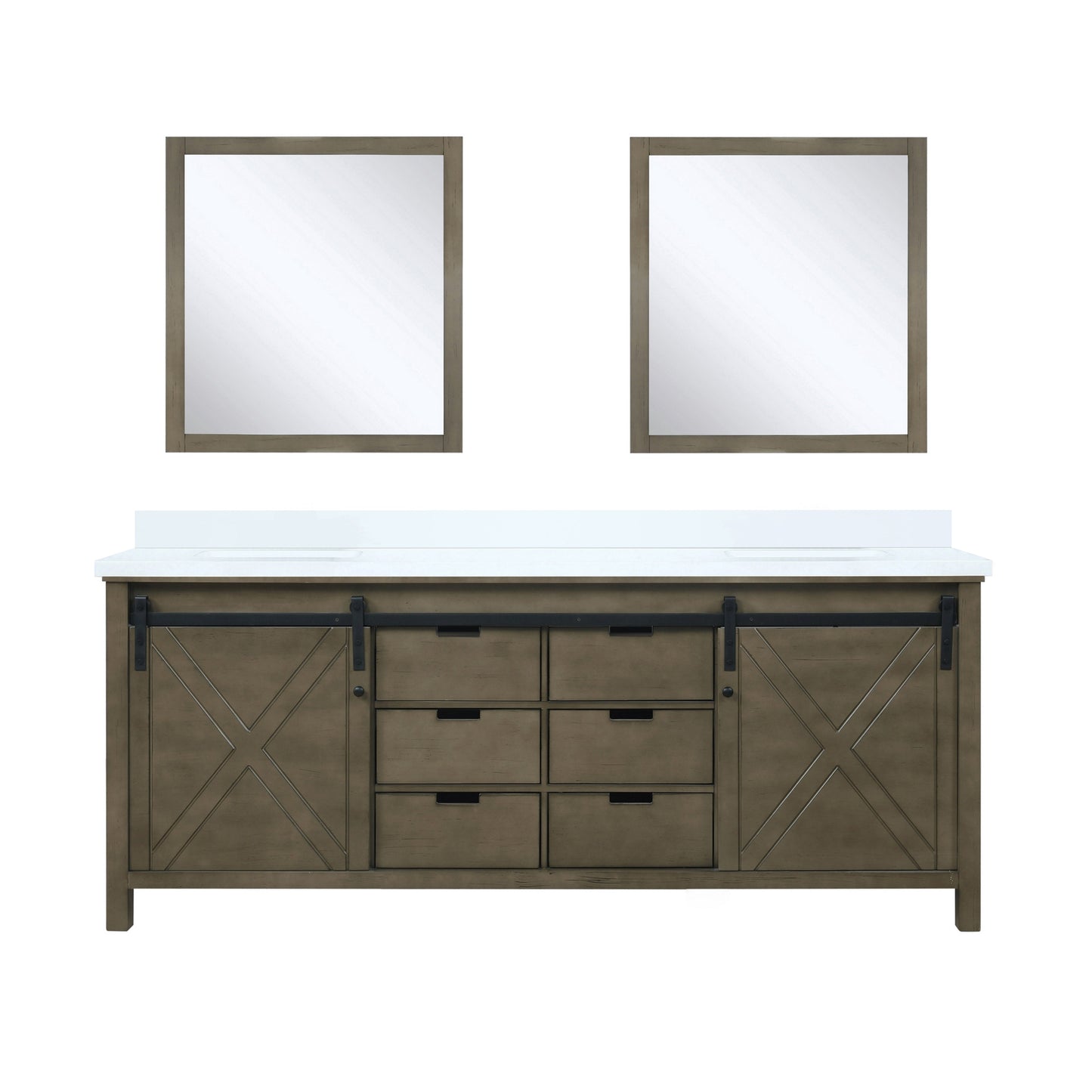 Marsyas 80 in W x 22 in D Rustic Brown Double Bath Vanity