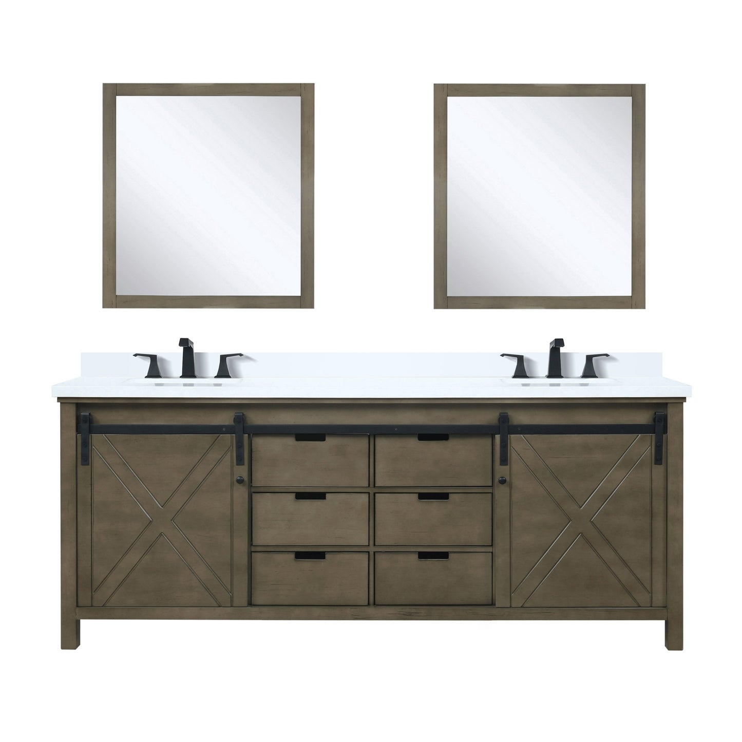 Marsyas 80 in W x 22 in D Rustic Brown Double Bath Vanity