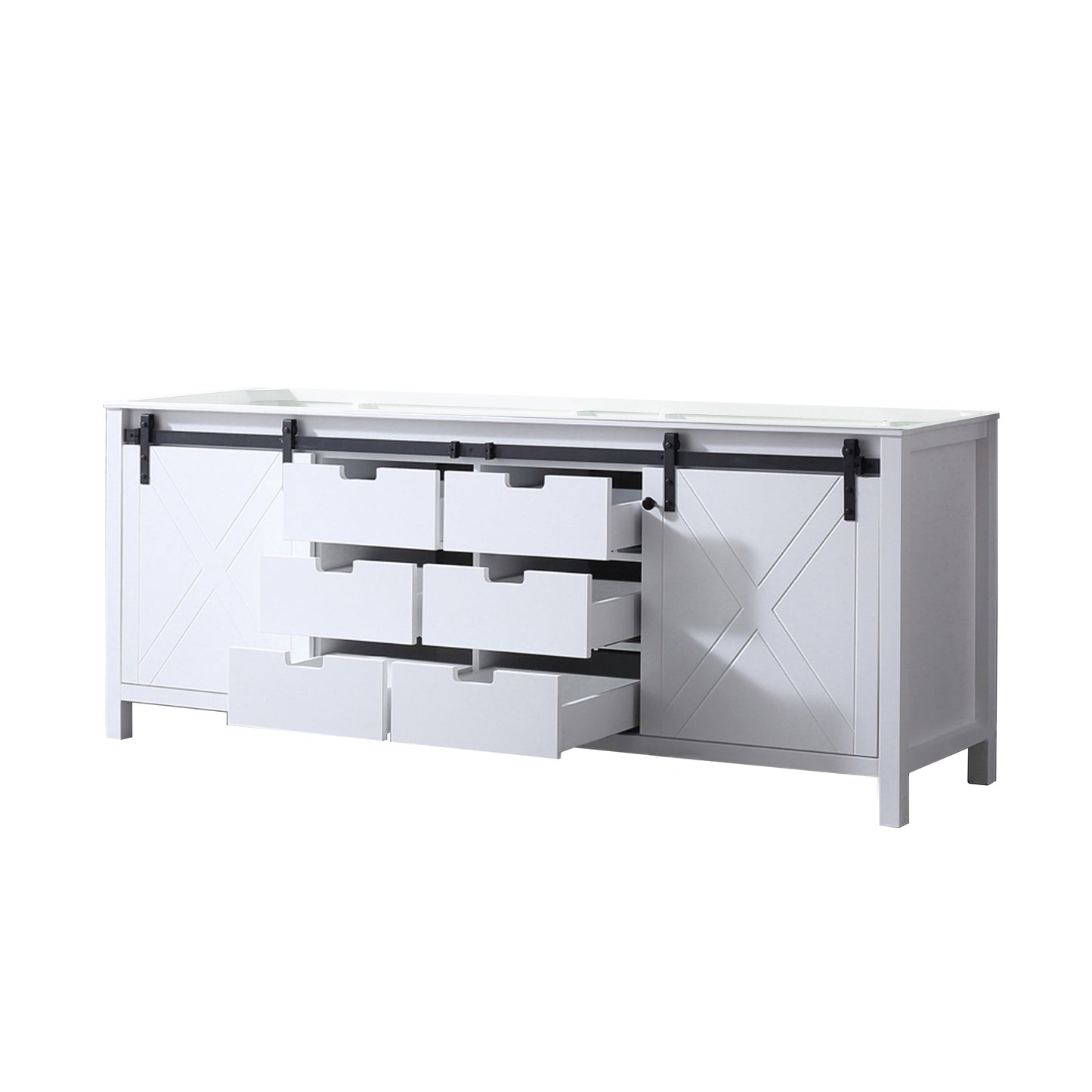 Marsyas 84 in W x 22 in D White Double Bath Vanity