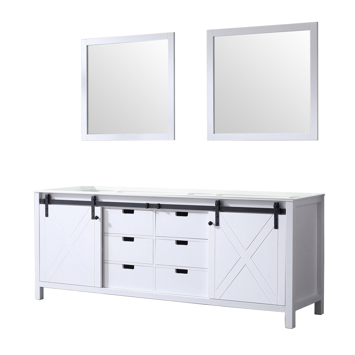 Marsyas 84 in W x 22 in D White Double Bath Vanity
