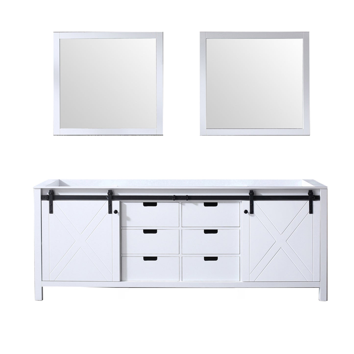 Marsyas 84 in W x 22 in D White Double Bath Vanity
