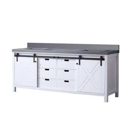 Marsyas 84 in W x 22 in D White Double Bath Vanity