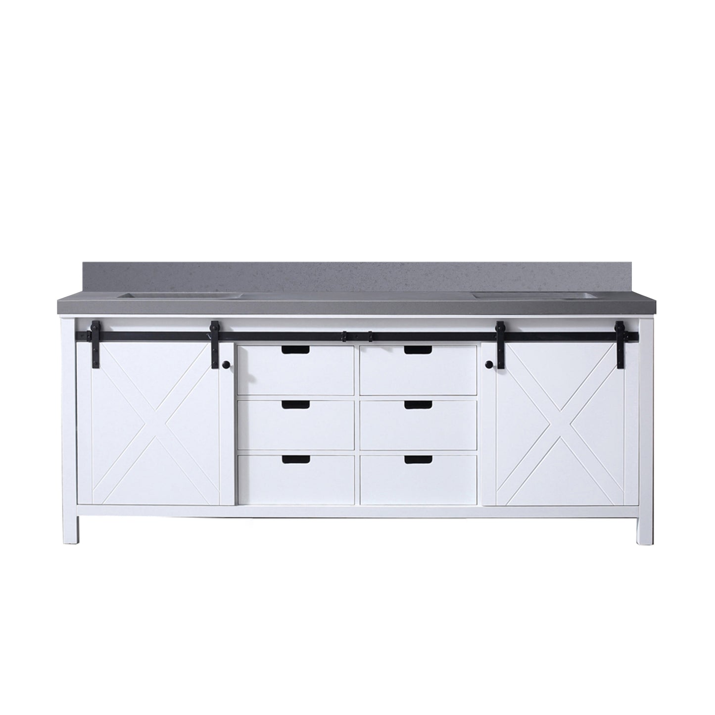 Marsyas 84 in W x 22 in D White Double Bath Vanity