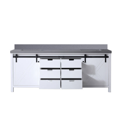 Marsyas 84 in W x 22 in D White Double Bath Vanity