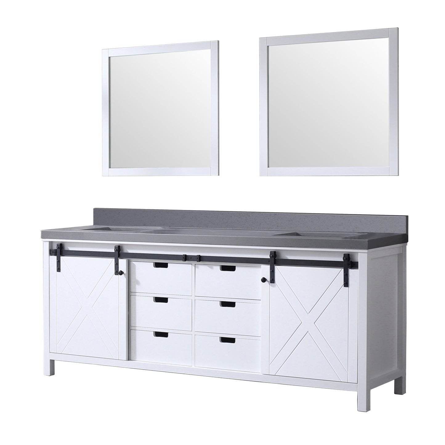 Marsyas 84 in W x 22 in D White Double Bath Vanity
