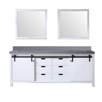 Marsyas 84 in W x 22 in D White Double Bath Vanity