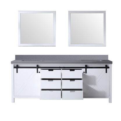 Marsyas 84 in W x 22 in D White Double Bath Vanity